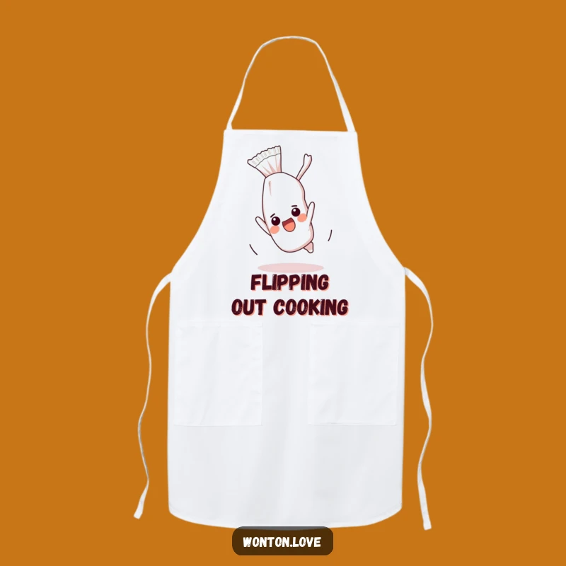 Funny Wonton Flip Apron: Comical Cooking Wear, Perfect Chef Gift