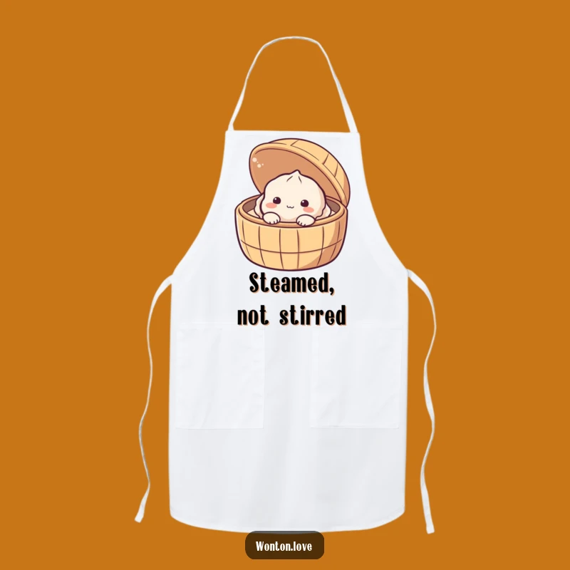 Funny Shy Dumpling Apron: Peeking Baozi - Cook with Cute Charm!
