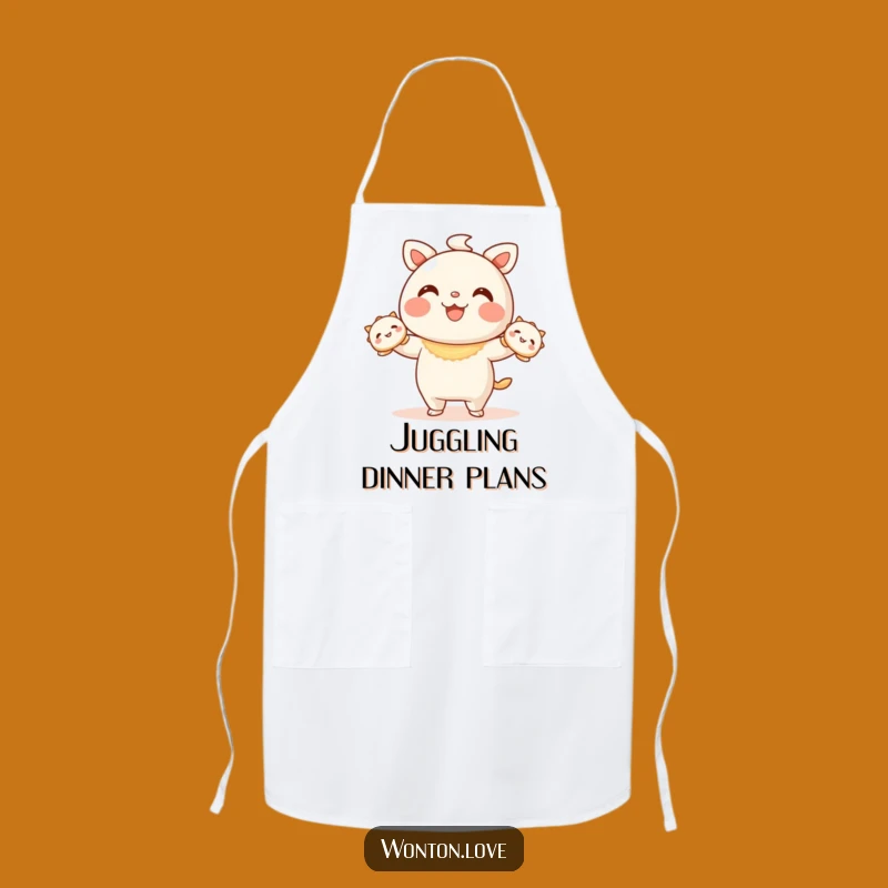 Funny Wonton Juggling Apron: Wonton & Dumpling Chef's Accessory for Fun