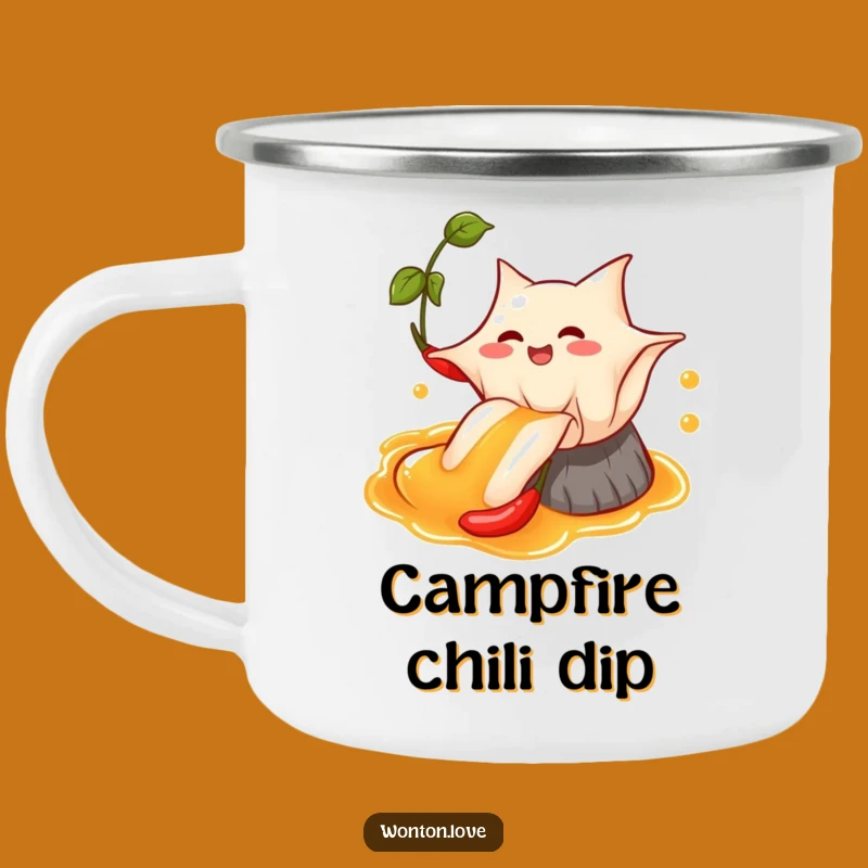 Funny Wonton Chili Oil Camping Mug: Durable Wonton Cup for Spicy Adventures