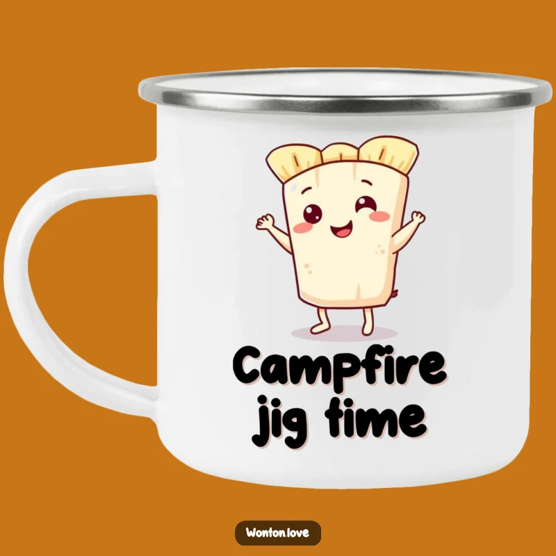 Funny Wonton Jig Camping Mug: Your Dancing Partner for Outdoor Fun
