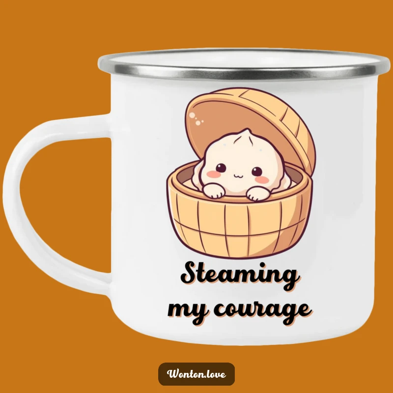 Funny Shy Dumpling Camping Mug: Peeking Baozi - Adventure with Charm!