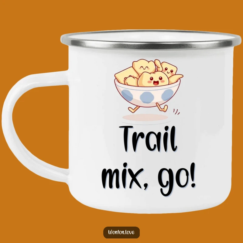 Funny Wonton Race Camping Mug: Running Dumplings - Fuel Your Adventures!