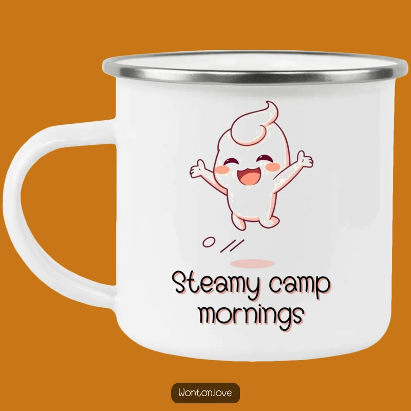 Funny Steamy Wonton Camping Mug: Your Joyful Companion for Outdoors