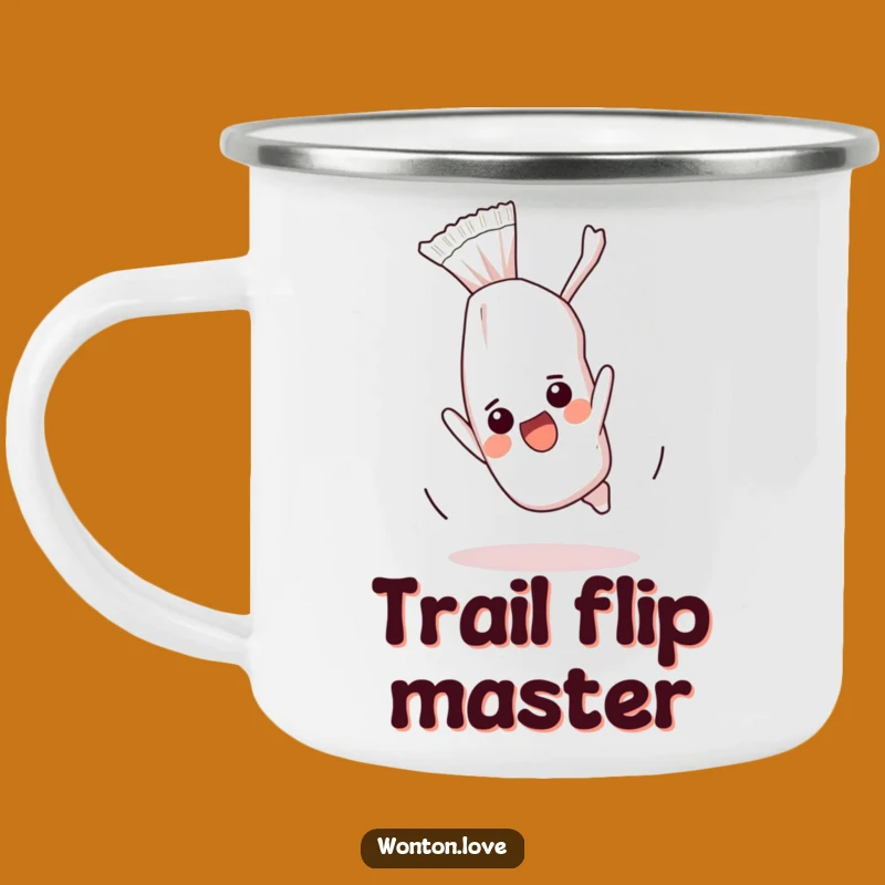 Funny Wonton Flip Camping Mug: Durable & Humorous Outdoor Drinkware Gift