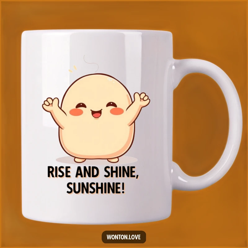 Funny Steamed Bun Mug: Smiling Bao with Doughy Arms - Perfect Funny Gift!