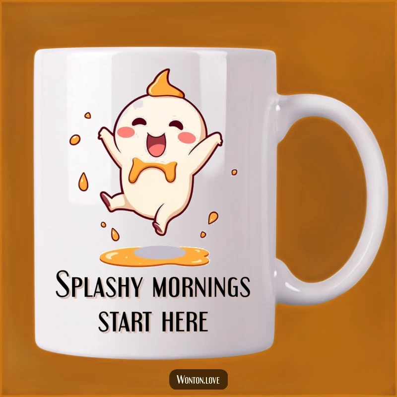 Funny Wonton Cartwheel Mug: Splashy Fun and Delicious Character Art
