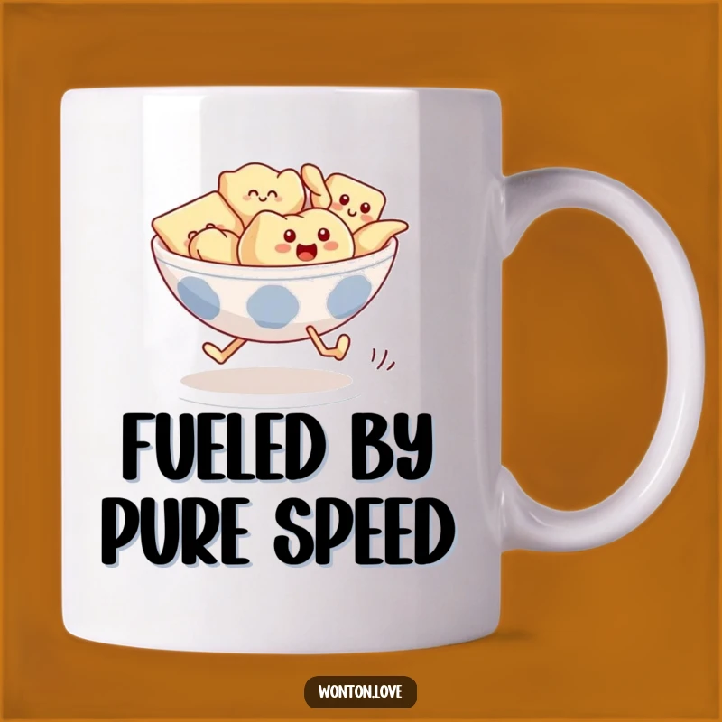 Funny Wonton Race Mug: Running Dumplings - Hilarious Foodie Gift!