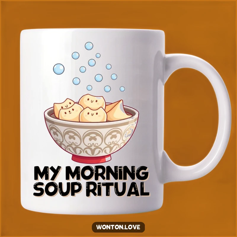 Funny Wonton Steam Mug: Cute Wonton Bowl Gift for Foodie Friends