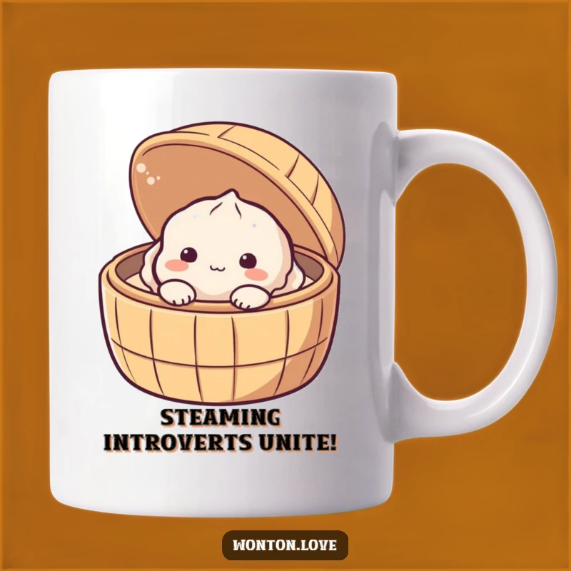 Funny Shy Dumpling Mug: Peeking Baozi - Adorable & Funny Gift!