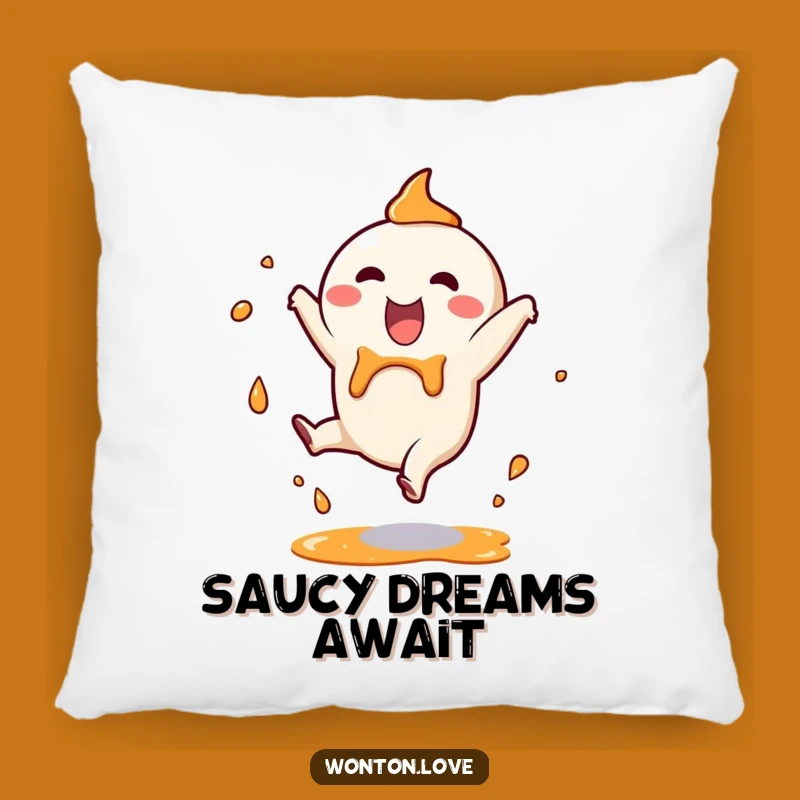 Funny Wonton Cartwheel Pillow: Soft Comfort with Splashy Foodie Fun