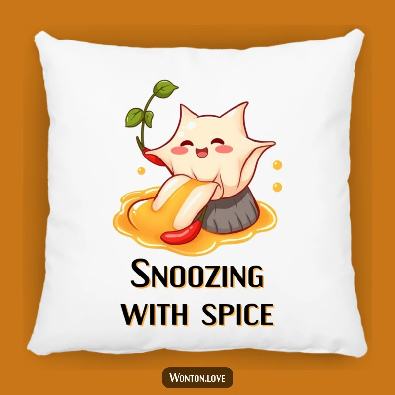 Funny Wonton Chili Oil Pillow: Cozy Wonton Slide Cushion for Spicy Comfort