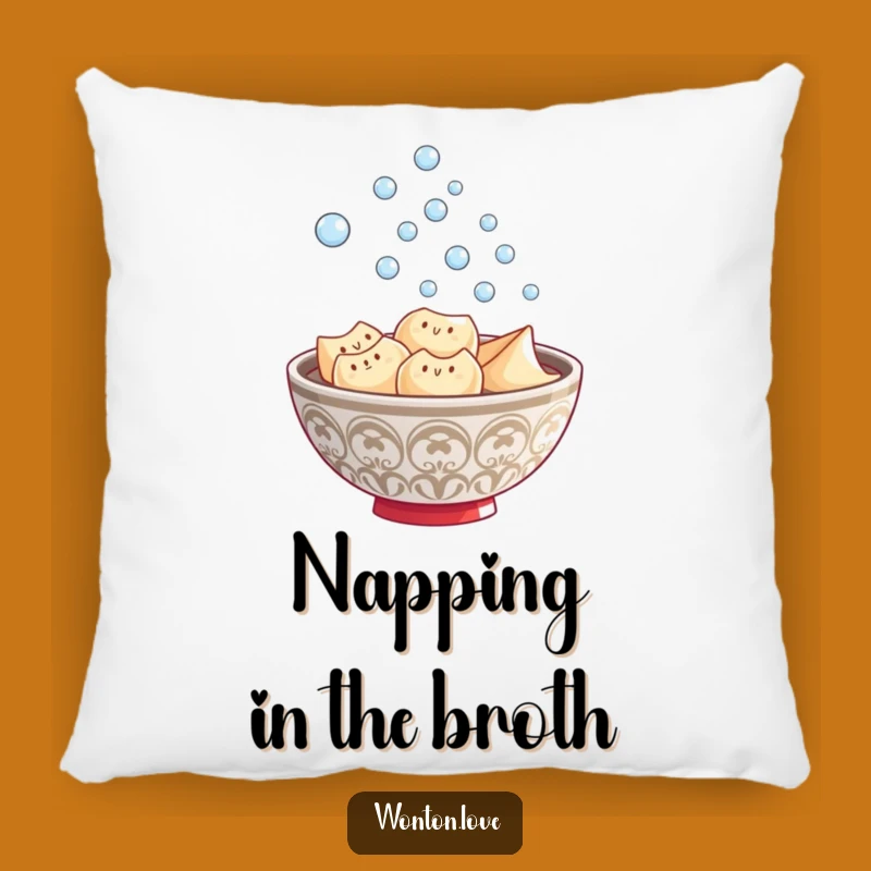 Funny Wonton Steam Pillow: Cozy Wonton Bowl Cushion for Couch Comfort