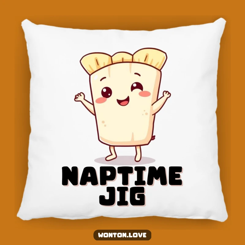 Funny Wonton Jig Pillow: Comfy Cuddles with a Dancing Design