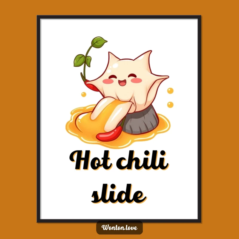 Funny Wonton Chili Oil Digital Print: Adventurous Wonton Art for Instant Excitement