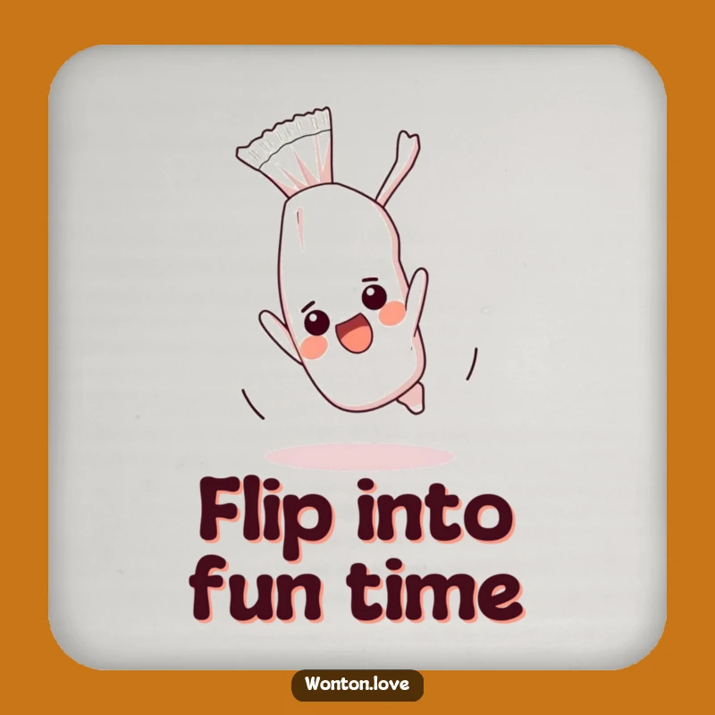 Funny Wonton Flip Coaster Set: Protect Surfaces with Humorous Food Art Gift