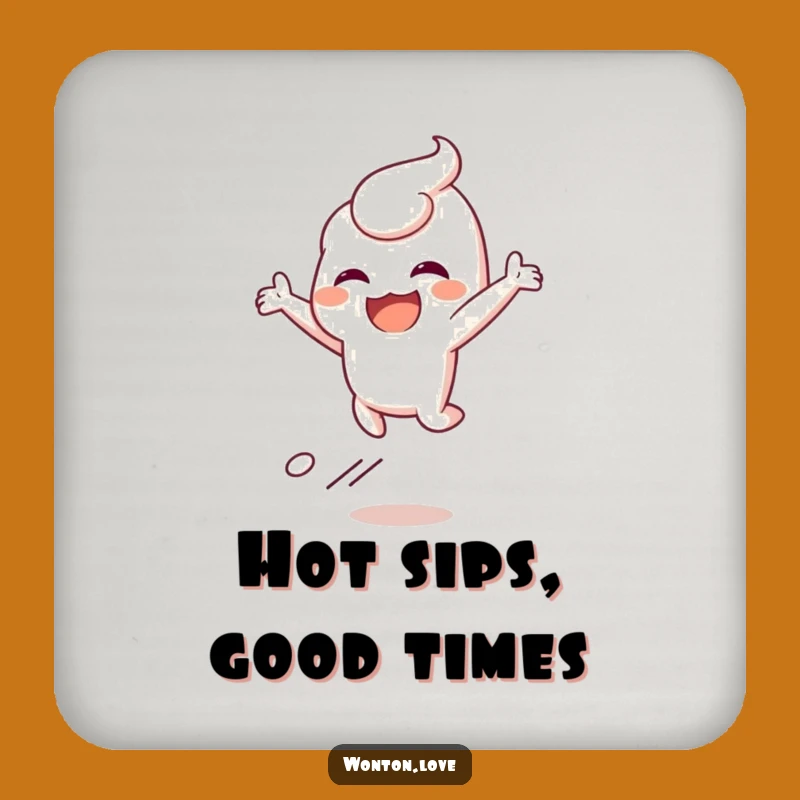 Funny Steamy Wonton Coaster: Protect Surfaces with Playful Joy