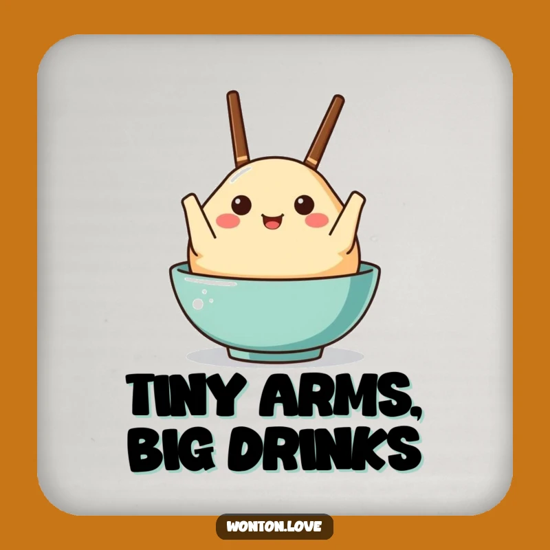 Funny Chopstick Wonton Coaster: Protect Surfaces with Quirky Humor