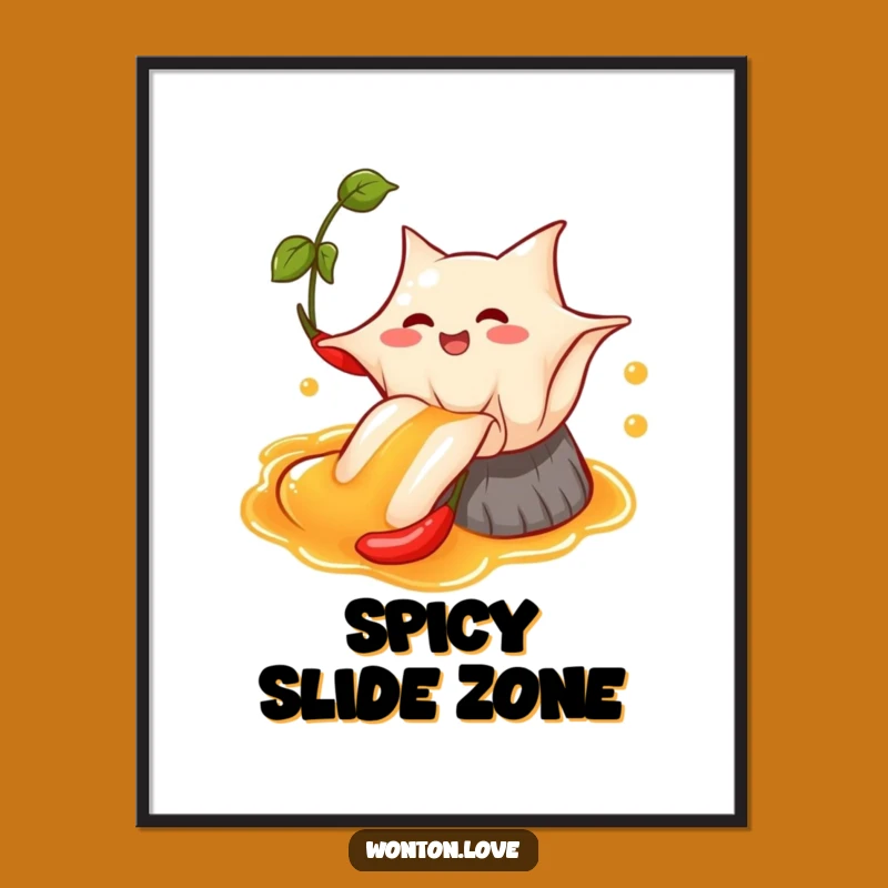 Funny Wonton Chili Oil Poster: Adventurous Wonton Art for Bold Decor