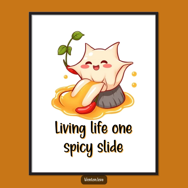 Funny Free Printable Wonton Wall Art: Chili Oil Adventure Downloadable Gift