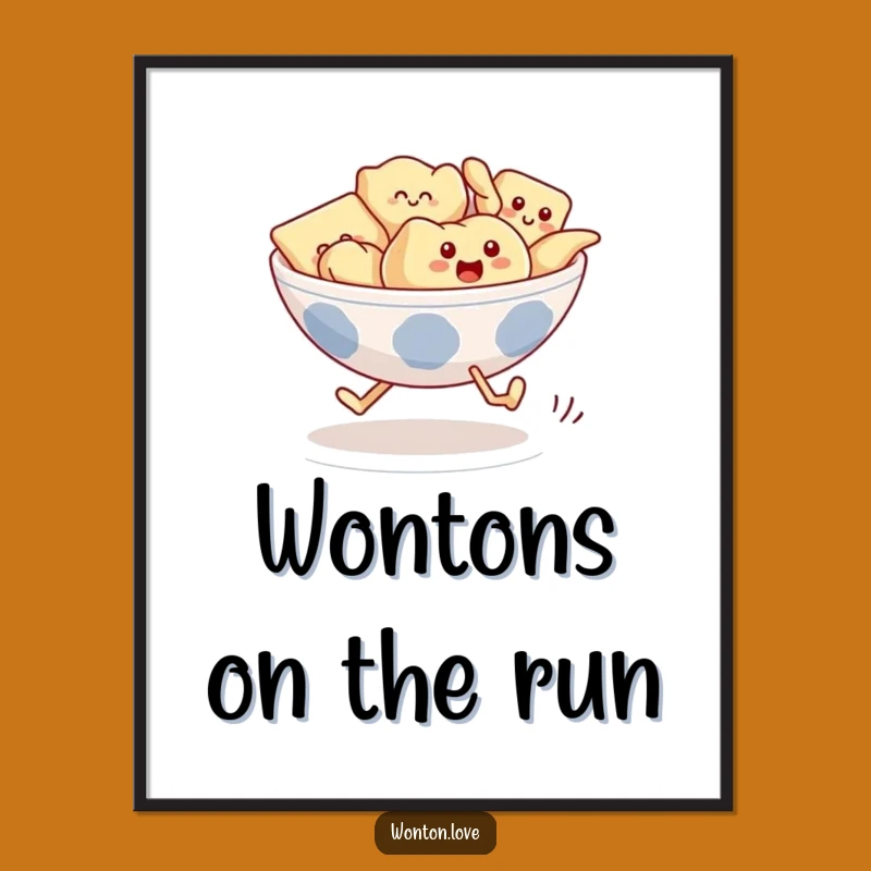 Funny Free Printable Wall Art: Wonton Race - Energetic Downloadable Decor!