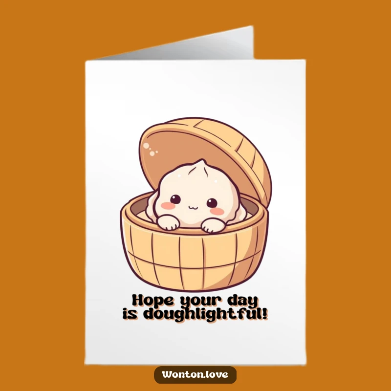 Free Printable Birthday Card: Shy Dumpling Peeking - Downloadable Gift!
