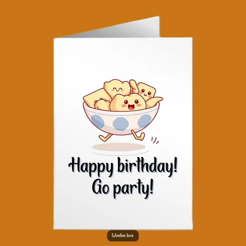Free Printable Birthday Card: Wonton Race Fun - Downloadable Gift!