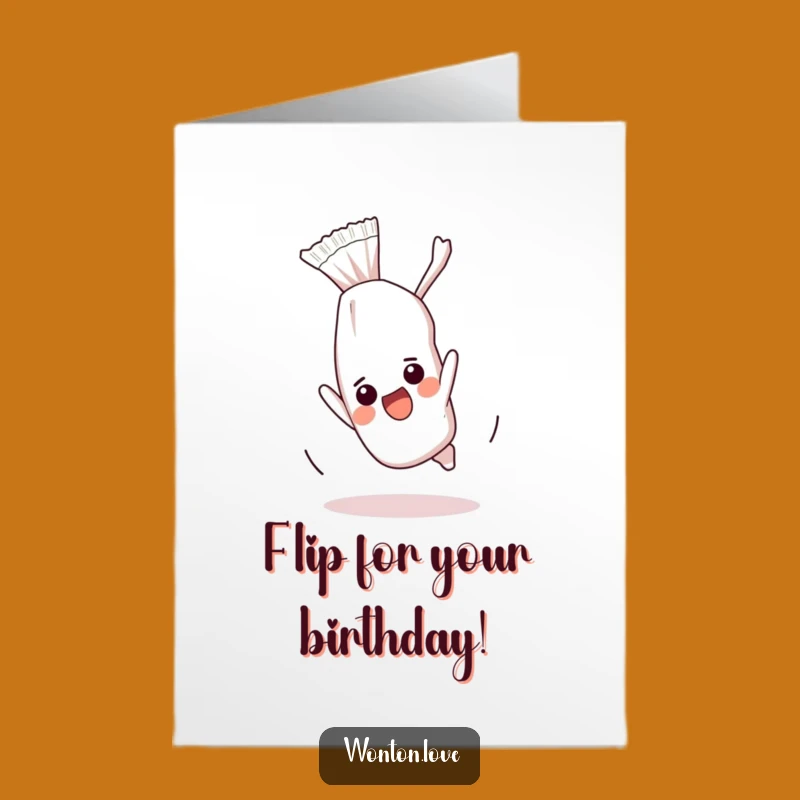 Free Printable Birthday Wonton Card: Funny Somersault Wrapper, Downloadable Gift for Fun Times