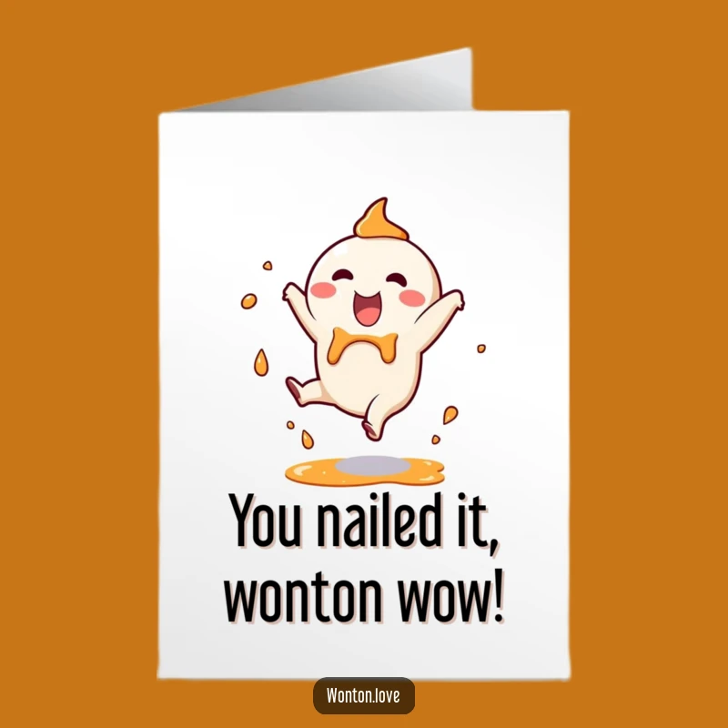 Free Printable Wonton Congrats Card: Cartwheel Splash Downloadable Greeting
