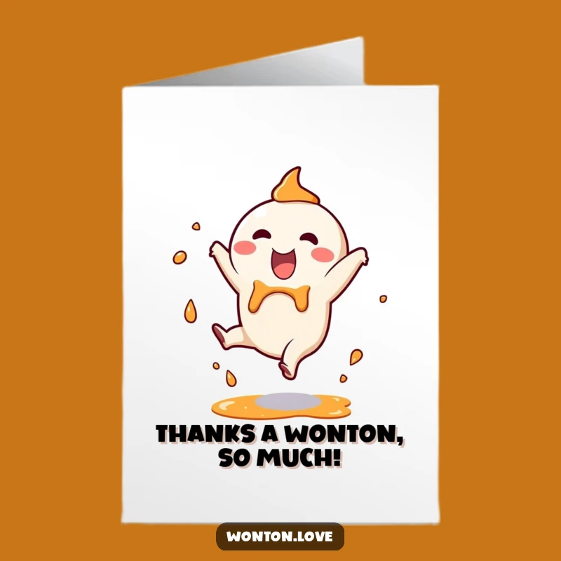 Free Printable Wonton Thank You Card: Cartwheel Splash Downloadable