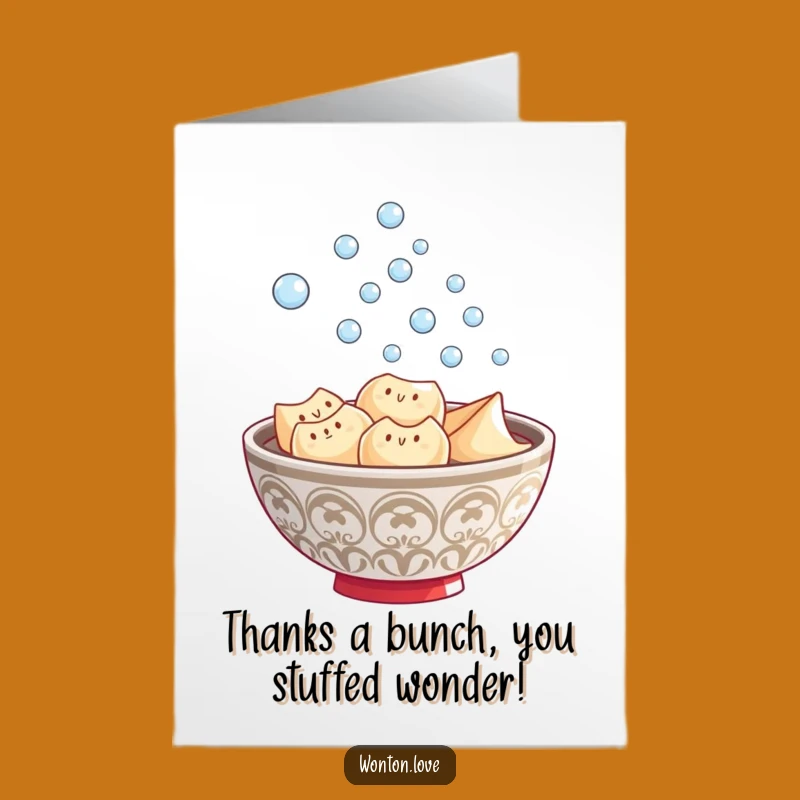 Free Printable Wonton Thank You Card: Steamy Soup Gratitude Downloadable Gift