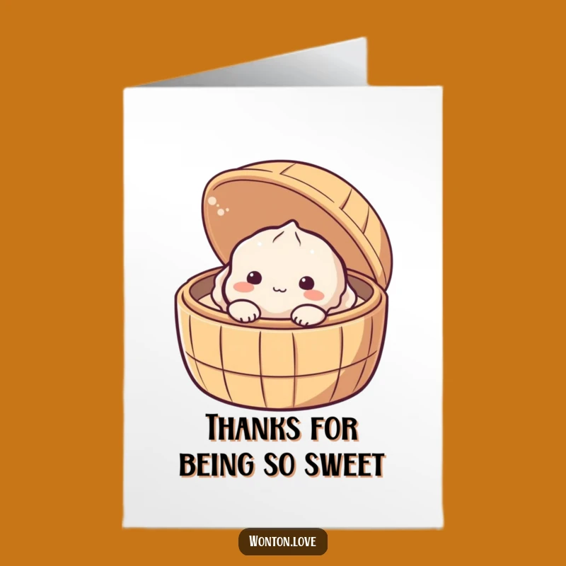 Free Printable Thank You Card: Shy Dumpling Peeking - Downloadable Gift!