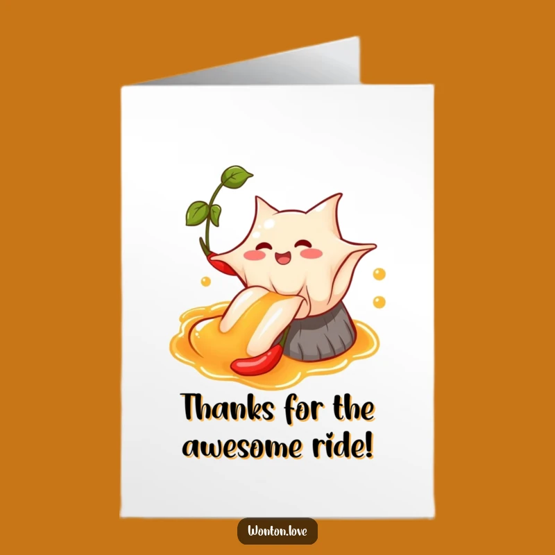 Free Printable Wonton Thank You Card: Spicy Slide Humor Downloadable Gift