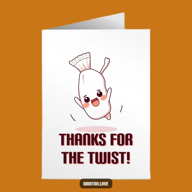 Free Printable Thank You Wonton Card: Funny Somersault Wrapper, Downloadable Art for Gratitude