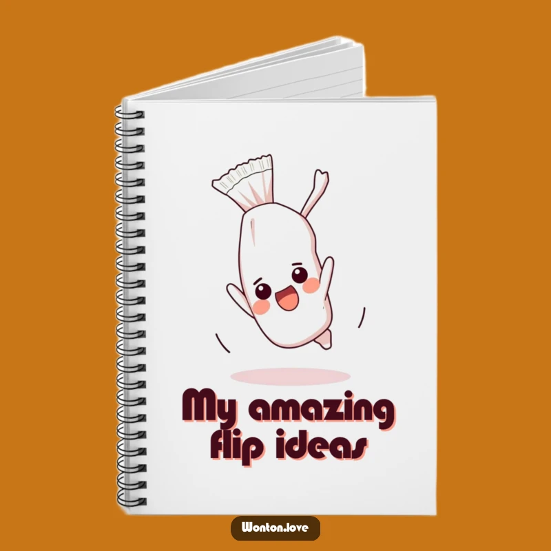 Funny Wonton Flip Journal Notebook: Hilarious Foodie Notes & Ideas Gift