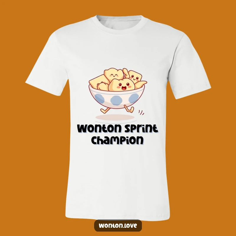 Funny Wonton Race T-Shirt: Running Dumplings - Comical Foodie Apparel!