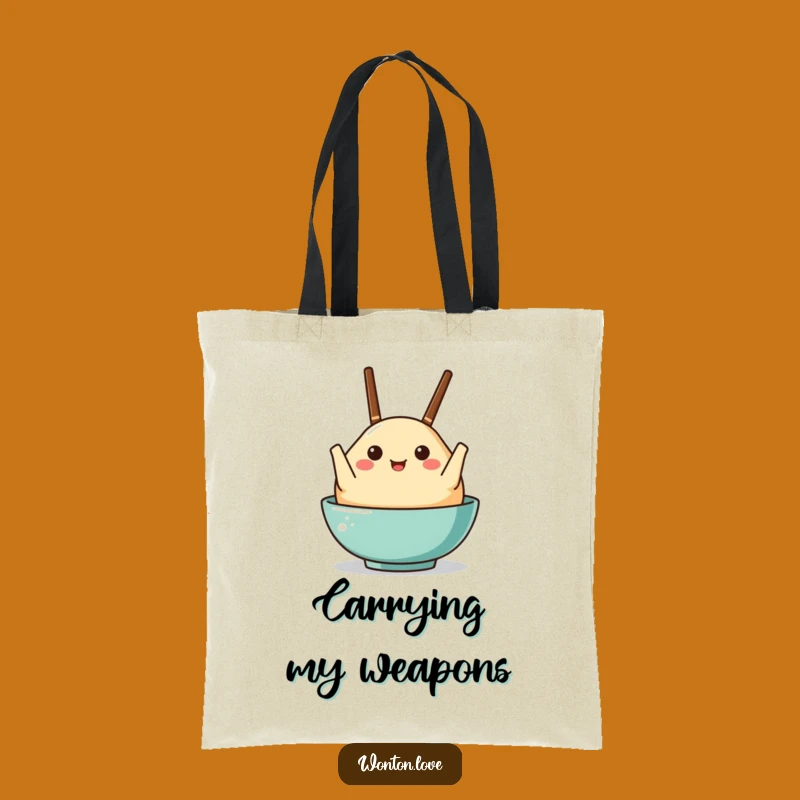 Funny Chopstick Wonton Tote Bag: Carry Your Essentials with a Smile