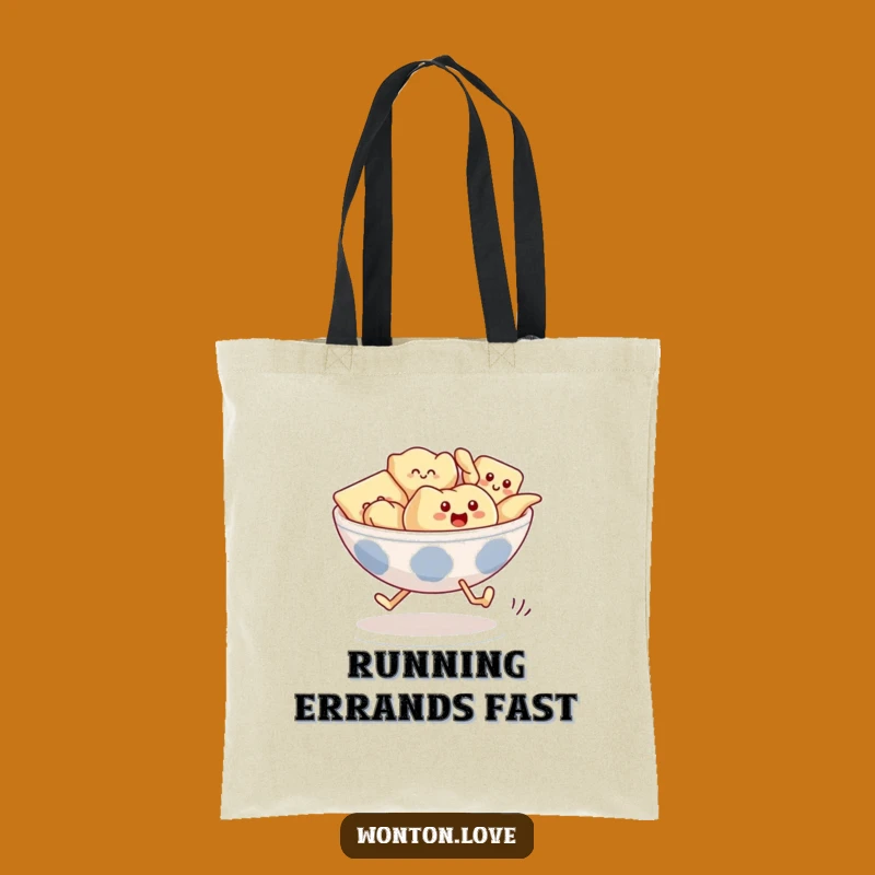 Funny Wonton Race Tote Bag: Running Dumplings - Carry Your Fun!